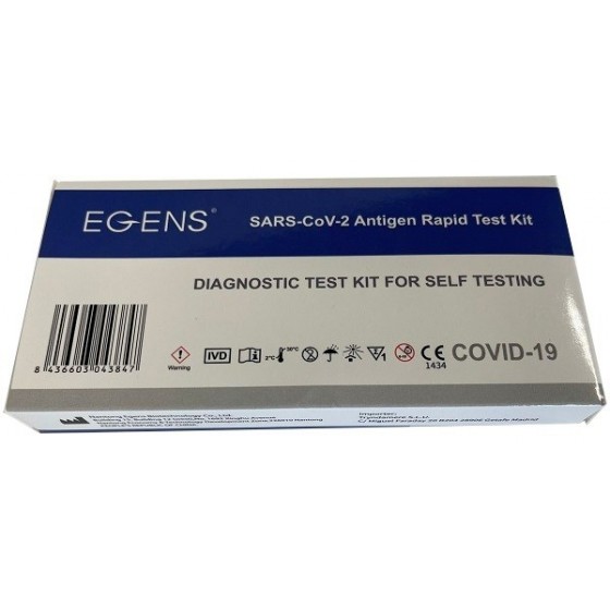TEST ANTIGENICO RAPIDO COVID-19 EGENS AUTODIAGNOSTICO DETERMINAZIONE QUALITATIVA ANTIGENI SARS-COV-2 IN TAMPONI NASALI MEDIANTE