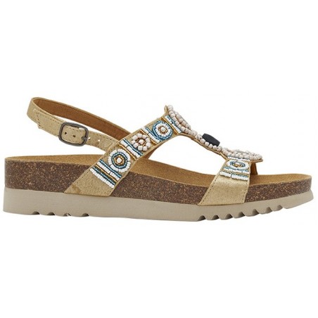 BOGOTA' SANDAL SATIN+BEADS W PLATINUM 39