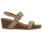 ORTIGIA SANDAL MICROFIBRE + IRIDESCENT STONES W BEIGE 39