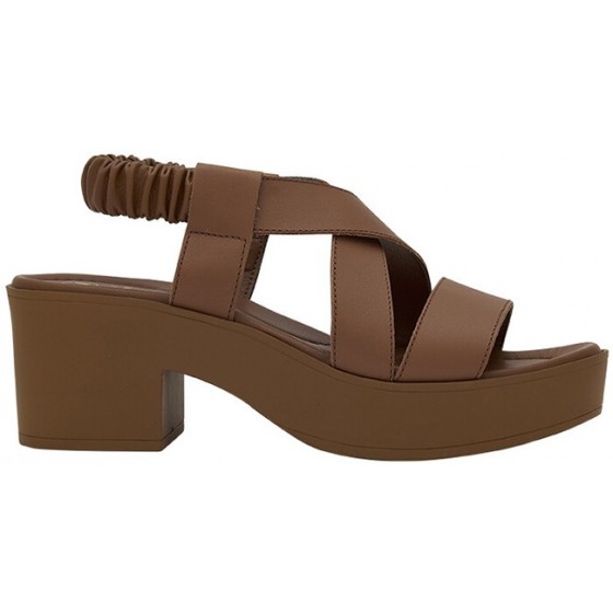TESSA SANDAL LEATHER + ELASTIC W TOBACCO 37