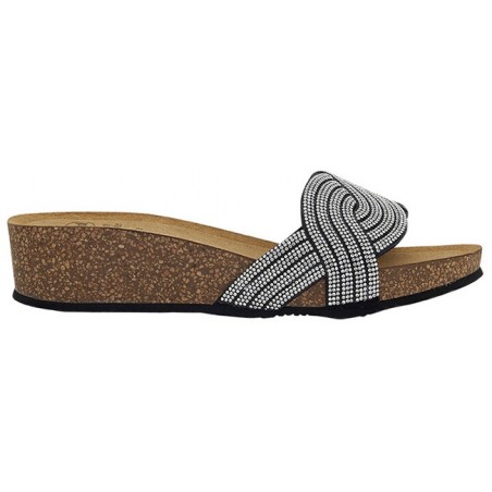 VEGAS LOW MICROFIBRE+STRASS W BLACK 39
