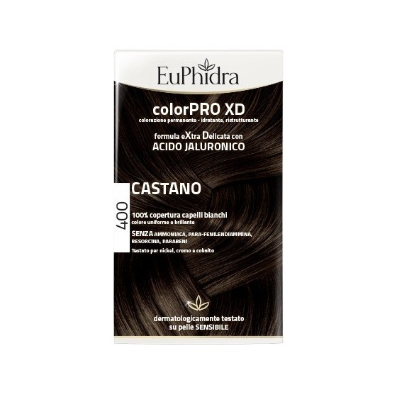 EUPHIDRA COLORPRO XD 400 CASTANO GEL COLORANTE CAPELLI IN FLACONE + ATTIVANTE + BALSAMO + GUANTI