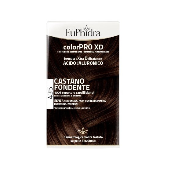 EUPHIDRA COLORPRO XD 435 CASTANO FONDENTE GEL COLORANTE CAPELLI IN FLACONE + ATTIVANTE + BALSAMO + GUANTI