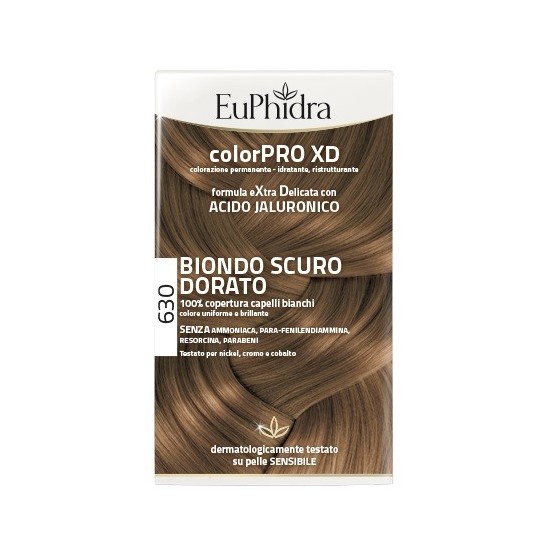 EUPHIDRA COLORPRO XD 630 BIONDO SCURO DORATO GEL COLORANTE CAPELLI IN FLACONE + ATTIVANTE + BALSAMO + GUANTI