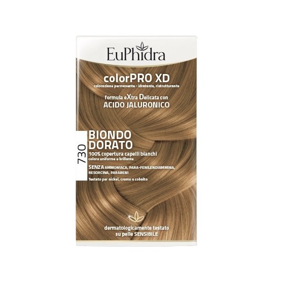 EUPHIDRA COLORPRO XD 730 BIONDO DORATO GEL COLORANTE CAPELLIIN FLACONE + ATTIVANTE + BALSAMO + GUANTI