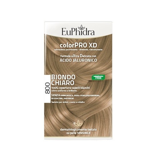 EUPHIDRA COLORPRO XD 800 BIONDO CHIARO GEL COLORANTE CAPELLIIN FLACONE + ATTIVANTE + BALSAMO + GUANTI