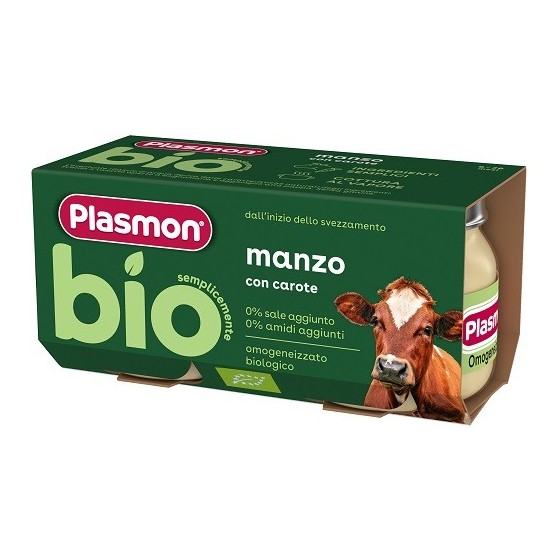 PLASMON BIO OMOGENEIZZATO MANZO CON CAROTE 2 PEZZI