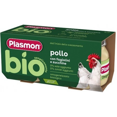 PLASMON BIO OMOGENEIZZATO POLLO CON FAGIOLINI E ZUCCHINE 2 PEZZI