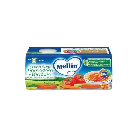 MELLIN PRIMO SUGO POMODORO E VERDURE 2 VASETTI DA 80 G