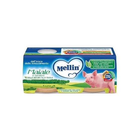 MELLIN OMOGENEIZZATO MAIALE CON VERDURE 2 PEZZI X 80 G