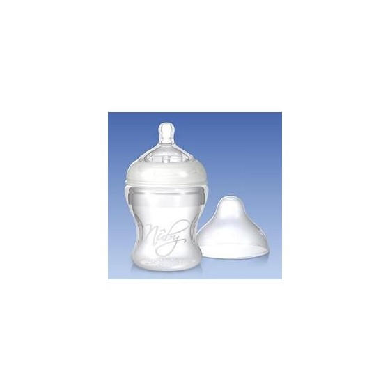 NUBY NT BIBERON DA 150ML IN SILICONE CON CAPPUCCIO PROTETTIV O E TETTARELLA EXTRA SOFFICE A FLUSSO LENTO