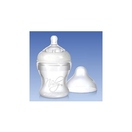 NUBY NT BIBERON DA 150ML IN SILICONE CON CAPPUCCIO PROTETTIV O E TETTARELLA EXTRA SOFFICE A FLUSSO LENTO