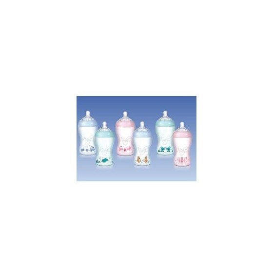 NUBY NT BIBERON DA 240ML IN POLIPROPILENE ROSA CON TETTARELL A EXTRA SOFFICE FLUSSO MEDIO