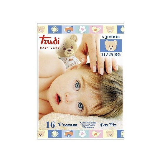 TRUDI BABY CARE PANNOLINO DRY FIT JUNIOR 11/25 KG 16 PEZZI