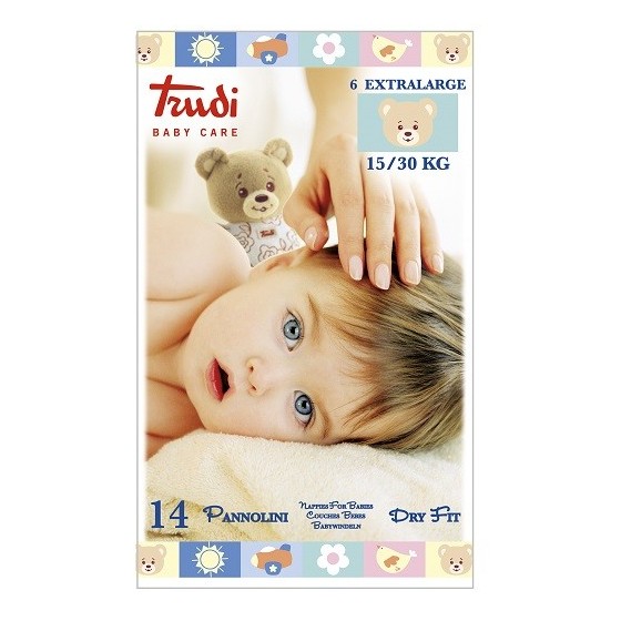 TRUDI BABY CARE PANNOLINO DRY FIT XL 15/30 KG 14 PEZZI