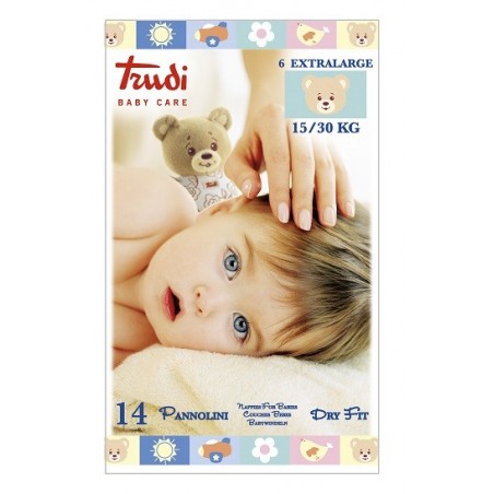 TRUDI BABY CARE PANNOLINO DRY FIT XL 15/30 KG 14 PEZZI