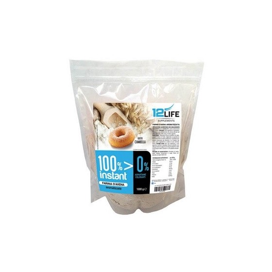 12 LIFE 100% INSTANT FARINA D'AVENA POLVERE CIAMBELLA 1 KG