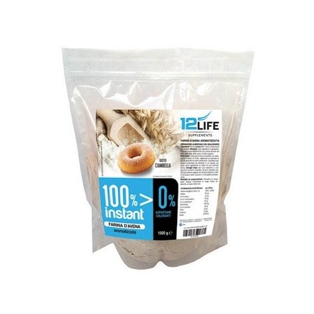 12 LIFE 100% INSTANT FARINA D'AVENA POLVERE CIAMBELLA 1 KG