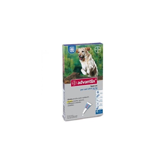 ADVANTIX SPOT ON*soluz 4 pipette 4 ml cani da 25 a 40 Kg