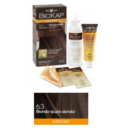 BIOKAP NUTRICOLOR 6,3 BIONDO ORO SCURO TINTA TUBO + FLACONE