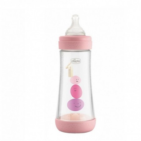 CHICCO BIBERON PERFECT 5 GIRL 300 ML IN SILICONE 3 FORI