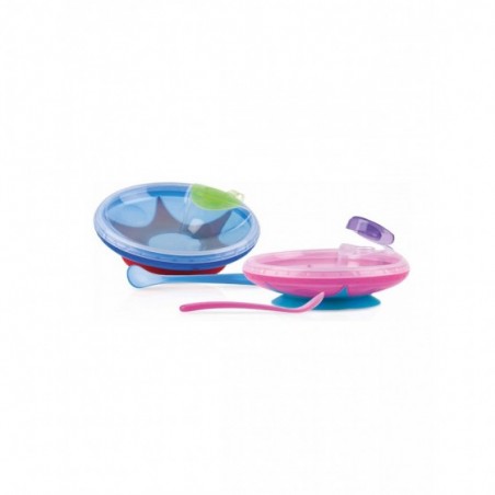 NUBY PIATTO PAPPACALDA CON VENTOSA E CUCCHIAINO