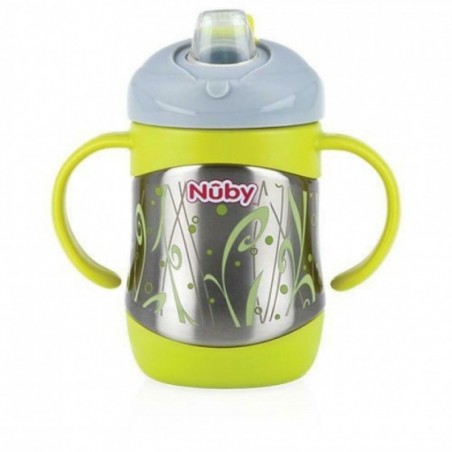 NUBY TAZZA THERMOS DA 220ML CON BECCUCCIO IN SILICONE E MANI CI