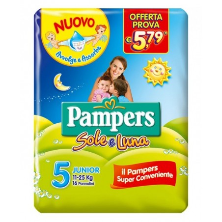 PAMPERS SOLE&LUNA JUNIOR 16 PEZZI