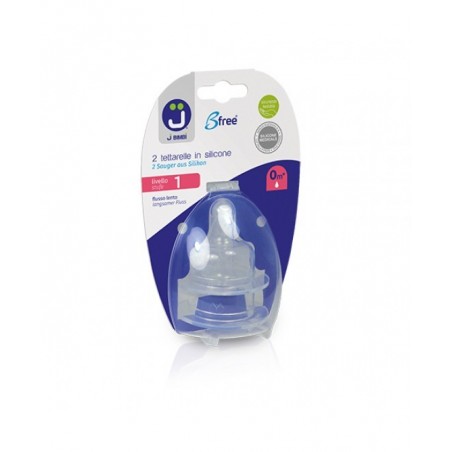 J BIMBI B FREE CLASSIC/GLASS/ME 2 TETTARELLE IN SILICONE FLU SSO 1
