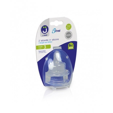 J BIMBI B FREE CLASSIC/GLASS/ME 2 TETTARELLE IN SILICONE FLU SSO 3