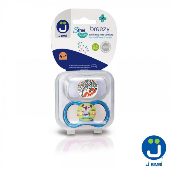 J BIMBI B FREE BREEZY HAPPY 4+ M 2 SUCCHIETTI IN SILICONE TR ASPARENTE/TURCHESE
