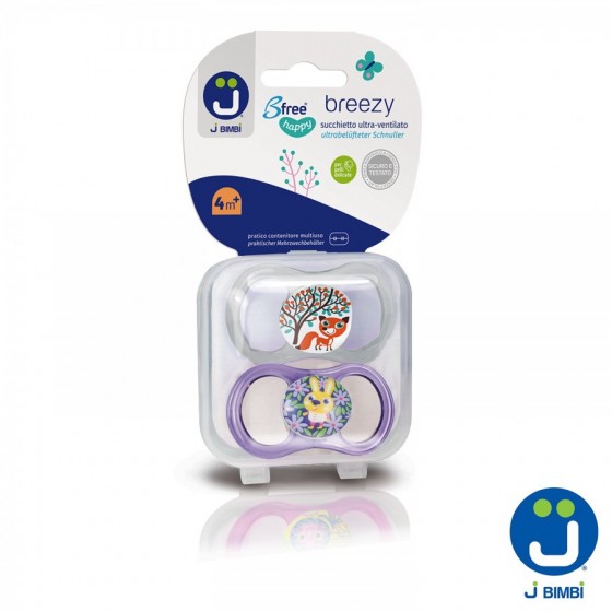 J BIMBI B FREE BREEZY HAPPY 4+ M 2 SUCCHIETTI IN SILICONE TR ASPARENTE/VIOLA