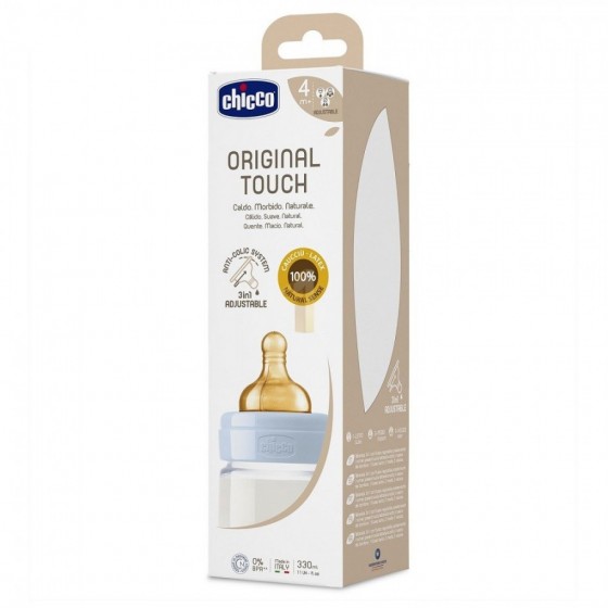 CHICCO BIBERON ORIGINAL 330ML TOUCH REGULAR BOY CON TETTARELLA IN CAUCCIU'