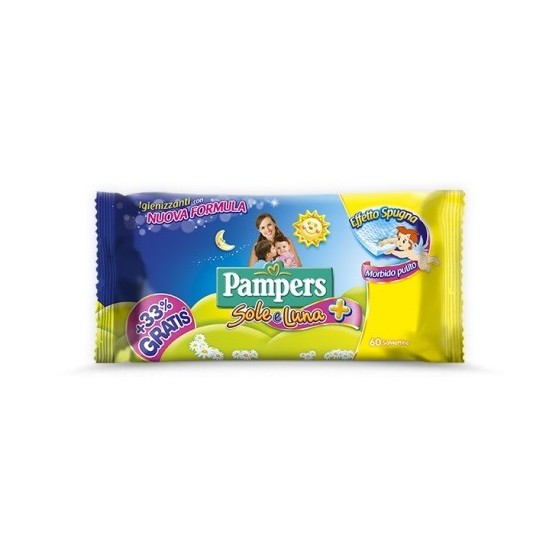 PAMPERS WIPES SOLE & LUNA EFFETTO SPUGNA 60 SALVIETTE