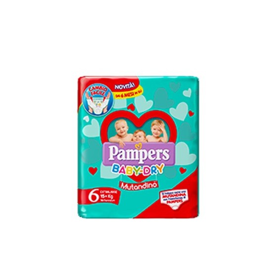 PAMPERS BABY DRY MUTANDINO SM TAGLIA 6 EXTRALARGE SMALL PACK14 PEZZI