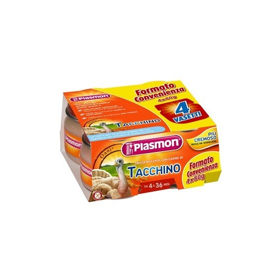 PLASMON OMOGENEIZZATO TACCHINO 4 X 80 G CON GIFT