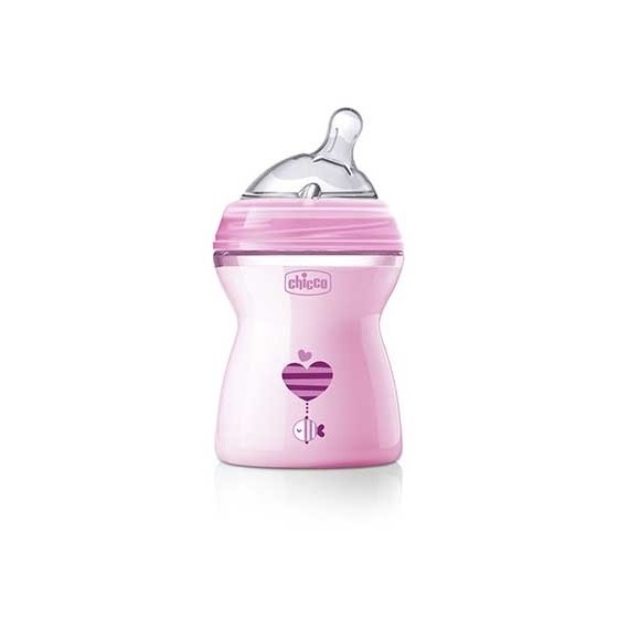 CHICCO BIBERON NATFEEL 2M+ GIRL 250 ML