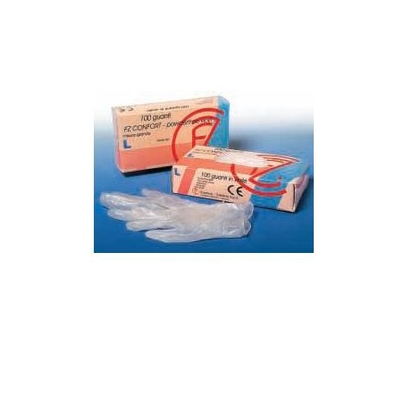 GUANTO IN VINILE CONFORT MISURA LARGE ANTIADERENTE BIOCOMPATIBILE UTILIZZABILE ANCHE A CONTATTO CON SOSTANZE ALIMENTARI100 PEZZ