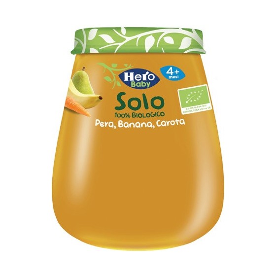 HERO BABY OMOGENEIZZATO PERA BANANA CAROTA 100% BIO 120 G