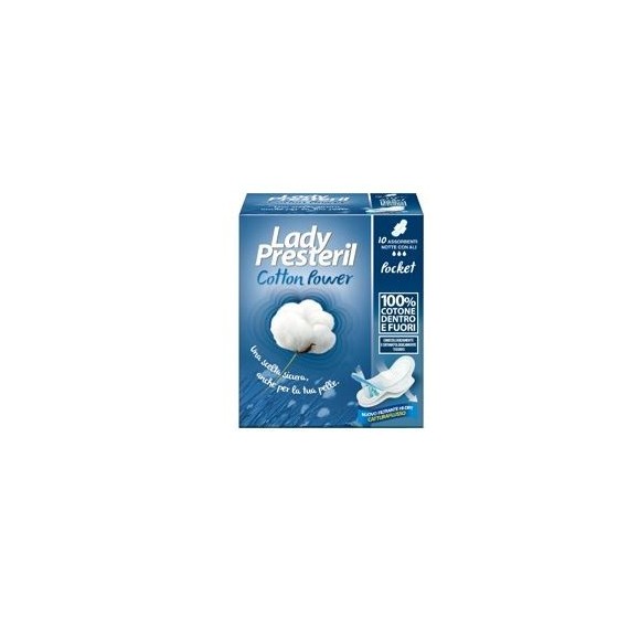 LADY PRESTERIL COTONE DENTRO & COTONE FUORI 10 ASSORBENTI CON ALI NOTTE PROMO