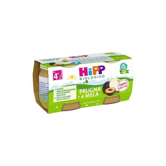 HIPP BIO OMOGENEIZZATO PRUGNA E MELA 2 X 80 G