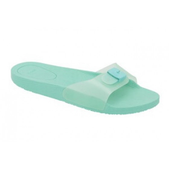 CALZATURA SCHOLL POP TRANSPARENT PVC WOMAN AQUAMARINE TECNOLOGIA GENERAL COMFORT MATERIALE PVC TRASPARENTE FODERA TOMAIASFODERA