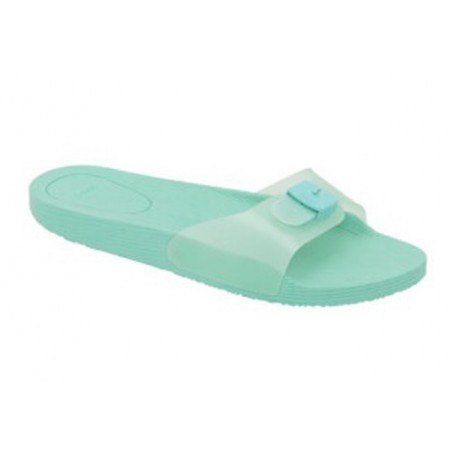 CALZATURA SCHOLL POP TRANSPARENT PVC WOMAN AQUAMARINE TECNOLOGIA GENERAL COMFORT MATERIALE PVC TRASPARENTE FODERA TOMAIASFODERA