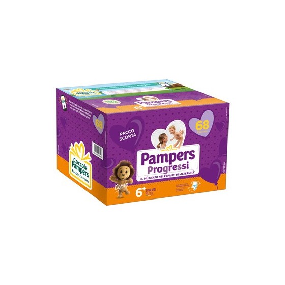PANNOLINI QUADRIPACK PAMPERS PROGRESSI XL 68 PEZZI