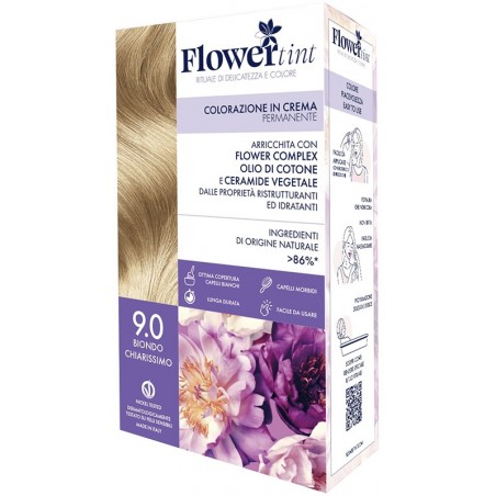 FLOWERTINT COLORAZIONE IN CREMA PERMANENTE 9,0 BIONDO CHIARISSIMO