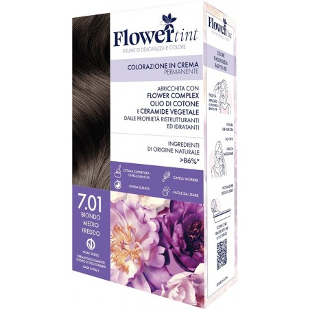 FLOWERTINT COLORAZIONE IN CREMA PERMANENTE 7,01 BIONDO MEDIOFREDDO