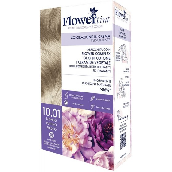 FLOWERTINT COLORAZIONE IN CREMA PERMANENTE 10,01 BIONDO PLATINO FREDDO