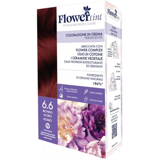 FLOWERTINT COLORAZIONE IN CREMA PERMANENTE 6,6 BIONDO SCUROROSSO