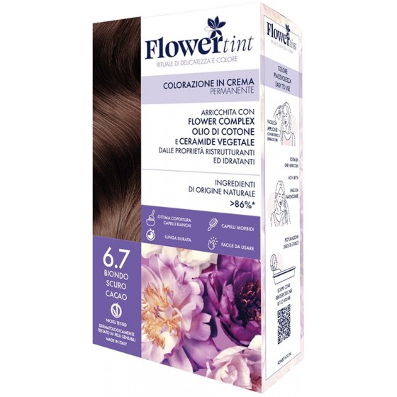 FLOWERTINT COLORAZIONE IN CREMA PERMANENTE 6,7 BIONDO SCUROCACAO