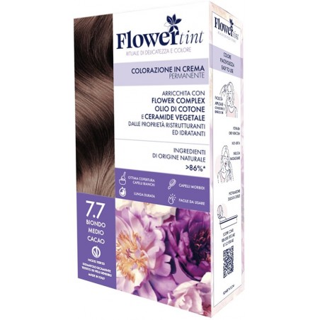 FLOWERTINT COLORAZIONE IN CREMA PERMANENTE 7,7 BIONDO MEDIOCACAO